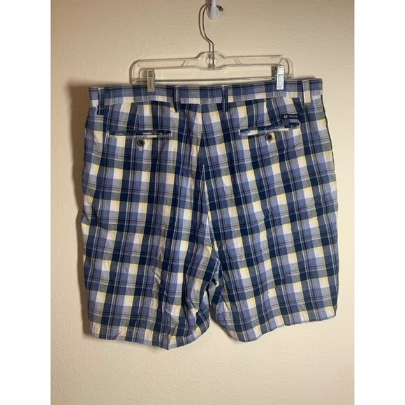 Chaps Cotton Plaid Shorts Men's Size 40 Blue Preppy Golf Casual Summer P10 - Picture 2 of 6